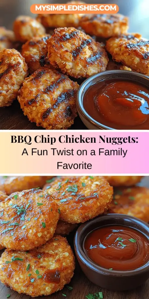 Looking for a quick and tasty twist on a classic? Try BBQ Chip Chicken Nuggets! This easy recipe elevates traditional chicken nuggets by using BBQ-flavored potato chips for a crunchy coating packed with flavor. Perfect for busy families, these nuggets are not only delicious but also healthier than store-bought options, thanks to lean chicken breast. Ideal as a snack, appetizer, or meal, serve them with your favorite dipping sauces for a fun dining experience everyone will enjoy!