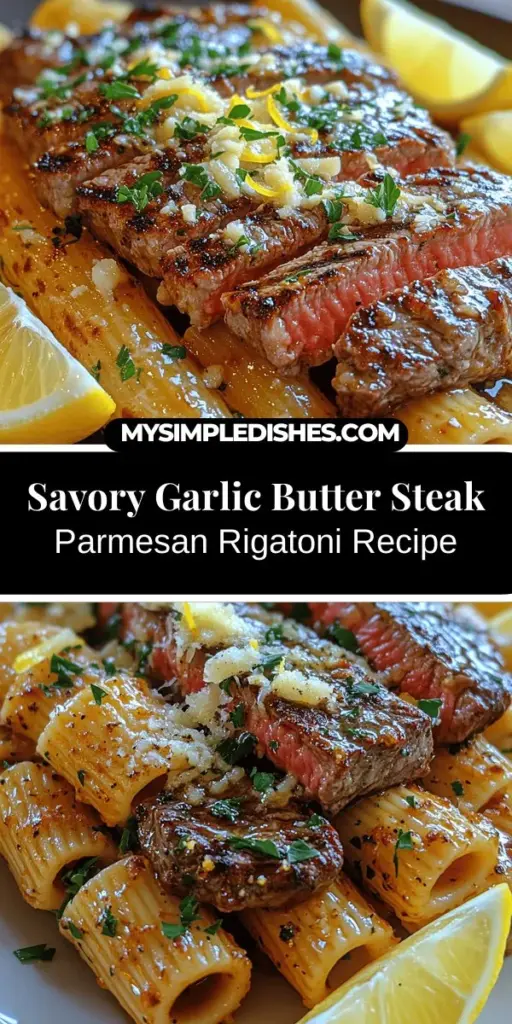 Discover the heavenly combination of flavors with Garlic Butter Steak Parmesan Rigatoni. This indulgent dish features fork-tender steak, perfectly cooked rigatoni, and a rich garlic butter sauce that elevates your dining experience. Quick and easy to prepare, it's perfect for weeknight dinners or special occasions. Garnished with freshly grated Parmesan and herbs, this recipe guarantees satisfaction with every bite. Treat yourself to a gourmet meal at home!