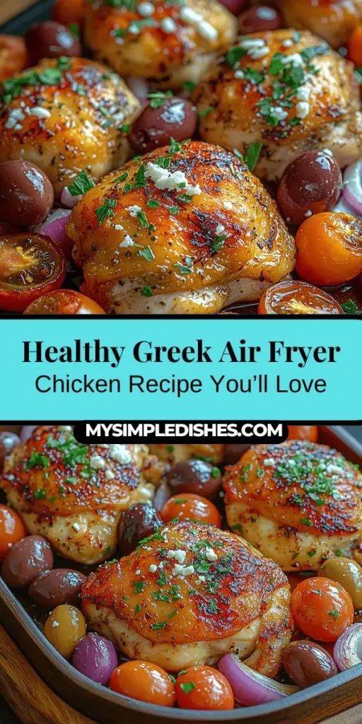 Discover the vibrant flavors of Greek cuisine with the Greek Air Fryer Chicken Delight. This healthy dish features succulent marinated chicken thighs infused with aromatic herbs, fresh vegetables, and optional feta cheese, all cooked to perfection in an air fryer. Enjoy the balance of rich tastes and nutritious ingredients while exploring the cultural significance of these classic flavors. Elevate your cooking and savor a taste of Greece in your kitchen today!