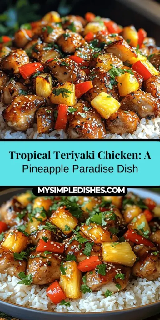 Dive into the flavors of summer with Tropical Teriyaki Chicken & Pineapple Paradise! This vibrant dish combines juicy chicken thighs marinated in a savory teriyaki sauce, sweet pineapple, and colorful bell peppers for a feast both for the eyes and palate. Easy to prepare, it's perfect for family dinners or gatherings. Not only delicious, but it's also packed with vitamins and antioxidants, making it a wholesome choice for any meal. Experience a taste of the tropics right in your kitchen!