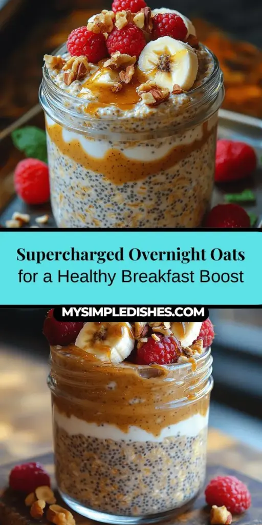 Discover the delightful world of Supercharged Overnight Oats, a nutritious breakfast option that effortlessly fits into even the busiest schedules. This recipe is more than just oatmeal—it’s a customizable meal filled with rolled oats, plant-based milk, protein powder, chia seeds, and nut butter. Packed with essential nutrients, these oats provide lasting energy and satiety. Explore flavorful variations and seasonal fruit toppings to create a breakfast you'll love every morning!