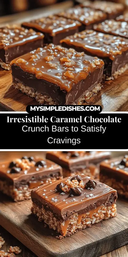 Indulge in the ultimate sweet treat with these Decadent Caramel Chocolate Crunch Bars! Combining layers of rich chocolate, gooey caramel, crispy rice cereal, and graham cracker crumbs, these bars deliver a delightful crunch and satisfying sweetness in every bite. Perfect for any occasion, they are easy to make and sure to impress friends and family. Discover the simple steps to create this irresistible dessert and treat yourself to a mouthwatering experience that everyone will love!
