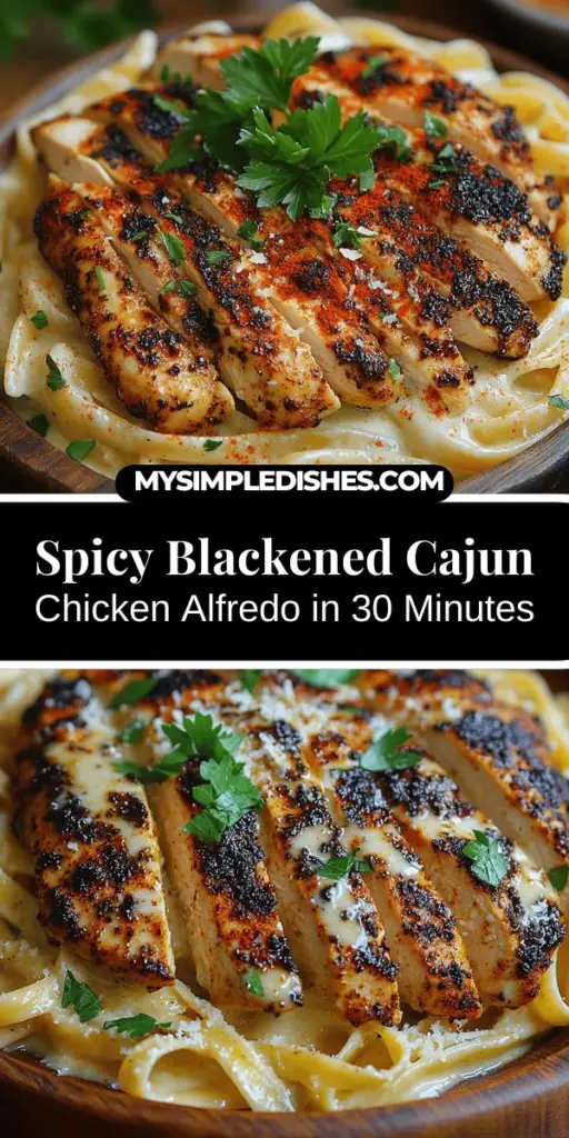 Discover the irresistible blend of flavors in Blackened Cajun Chicken Alfredo, a dish that combines the creamy richness of Alfredo sauce with the spicy zest of Cajun seasoning. This recipe features perfectly seared chicken, fettuccine pasta, and a velvety sauce enriched with Parmesan and garlic. Perfect for any occasion, this meal promises a burst of flavor with every bite. Delight your taste buds and impress your guests with this delicious fusion!