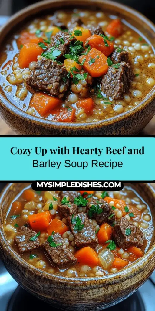 Discover the heartwarming charm of Hearty Beef and Barley Soup, a classic dish that combines rich flavors and wholesome ingredients for the ultimate comfort food experience. This article explores the origins, health benefits, and easy preparation of this robust soup, featuring tender beef, chewy barley, and a mix of fresh vegetables. Whether you’re a seasoned chef or a kitchen novice, you'll learn tips and variations to elevate your cooking and create a cozy meal that warms the soul. Enjoy the enticing aroma and delicious flavors as you bring this delightful recipe to life.