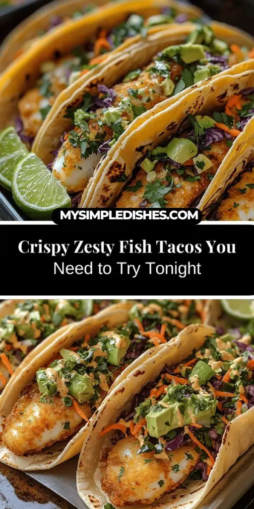Discover the joy of cooking with this easy Zesty Crispy Fish Tacos recipe! These mouthwatering tacos combine perfectly crispy fish fillets with a vibrant cilantro lime slaw for a delightful crunch and fresh flavors. Perfect for casual gatherings, family dinners, or simply indulging on a weeknight, this dish is all about quality ingredients and the right cooking techniques. Get ready to impress your loved ones with this fun and versatile meal that’s sure to become a favorite in your kitchen.