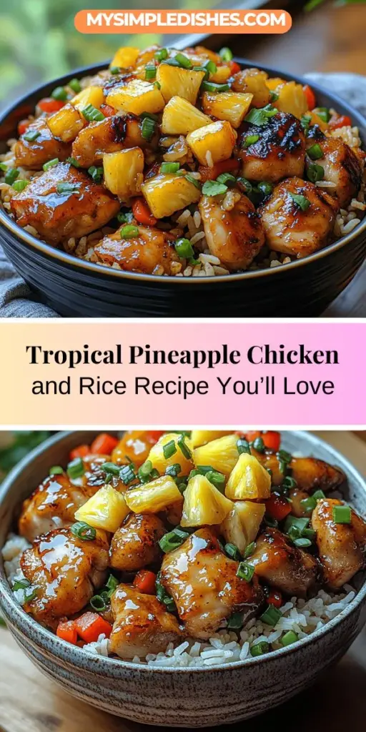 Escape to the tropics with our Pineapple Chicken and Rice recipe, a perfect blend of succulent chicken, sweet pineapple, and vibrant veggies over fluffy jasmine rice. This colorful dish is quick to prepare, making it ideal for busy evenings or special gatherings. Not only is it bursting with flavor, but it's also packed with essential nutrients. Discover how to create this delightful tropical cuisine in your kitchen and impress your family and friends with every bite.