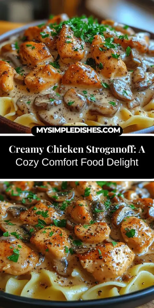 Indulge in the comforting delight of Creamy Savory Chicken Stroganoff, a classic recipe that brings warmth and togetherness to your dining table. This hearty dish features tender chicken and earthy mushrooms in a rich, creamy sauce, served over your choice of noodles. Perfect for family dinners or cozy nights in, this recipe is easy to follow, making it suitable for cooks of any level. Discover the magic of flavors and create cherished memories with this timeless favorite.