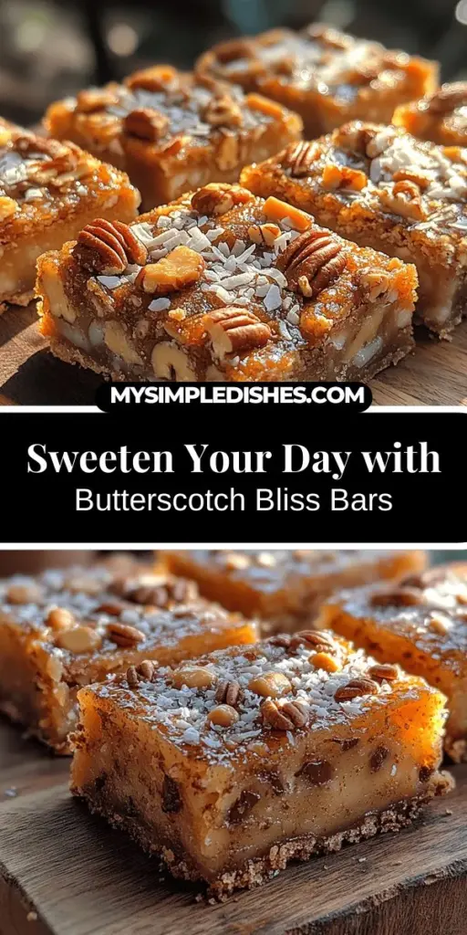 Indulge in the delightful flavors of Irresistible Butterscotch Bliss Bars, a perfect treat for any occasion! This easy recipe combines rich butterscotch, nutty pecans, and optional coconut to create a heavenly dessert that will leave everyone craving more. From understanding the origins of butterscotch to step-by-step baking instructions, this guide covers everything you need to know to make these sweet bars a hit at your next gathering. Happy baking!