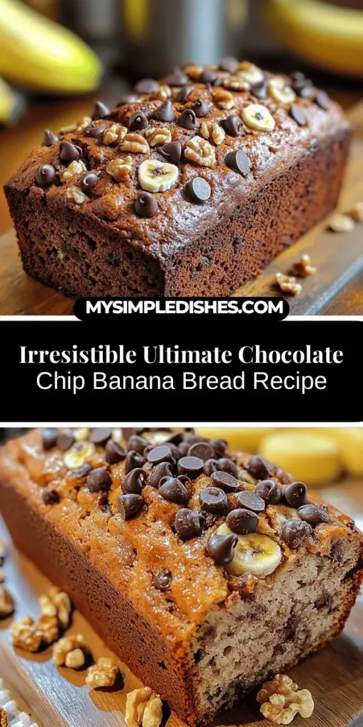 Discover the ultimate comfort food with homemade chocolate chip banana bread! This delicious recipe blends the natural sweetness of ripe bananas with rich, melt-in-your-mouth chocolate chips, creating a perfect loaf for breakfast, snacks, or dessert. With simple ingredients and easy-to-follow steps, it's a baking adventure that evokes cozy memories and fills your kitchen with irresistible aromas. Enjoy this timeless treat warm or at room temperature, and savor each delightful slice!