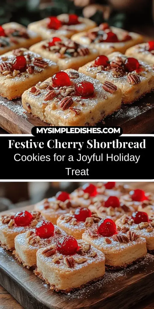 Get into the holiday spirit with these Festive Maraschino Cherry Shortbread Cookies! Bursting with buttery goodness and vibrant pops of red cherries, these delightful treats are perfect for sharing with friends and family. Simple to make and filled with nostalgic flavors, they are sure to add charm to your holiday gatherings. Whether enjoyed with coffee or packaged as gifts, these cookies embody the warmth and joy of the season. Bake your memories today!