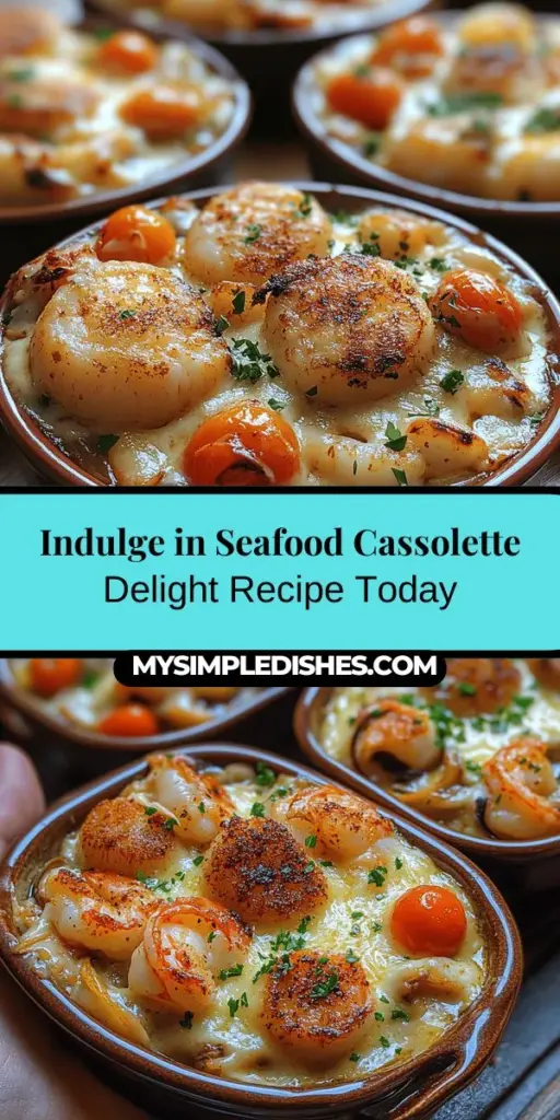 Discover the ultimate comfort dish with the Seafood Cassolette Delight recipe! Bursting with succulent shrimp, sweet scallops, earthy mussels, and tender squid, this casserole combines rich flavors in a creamy, herb-infused sauce. Perfect for any occasion, it's not only indulgent but also packed with omega-3s and essential nutrients. Get ready to impress your family and friends with this versatile and satisfying meal that celebrates the best of seafood cuisine.