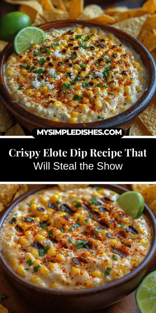 Indulge in the vibrant flavors of Mexican street corn with this Crispy Elote-Inspired Dip recipe. Perfect for parties or cozy nights in, this creamy dip combines grilled corn, creamy cheese, and zesty spices to create a mouthwatering treat that will wow your guests. Easy to prepare and versatile, this dip can be served warm or chilled with tortilla chips, veggies, or crusty bread. Dive into the deliciousness and let this dip transform your gatherings!