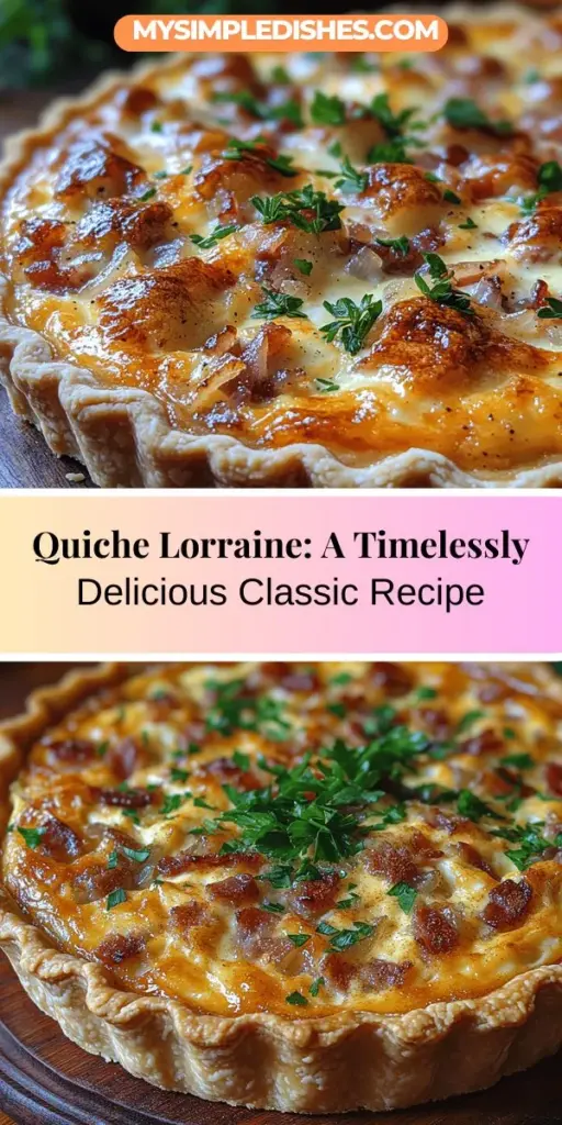 Discover the rich tradition of Quiche Lorraine, a dish that blends creamy custard with nutty Gruyère cheese and crispy bacon for an irresistible flavor. Perfect for any meal, this recipe takes your quiche to new heights with easy step-by-step instructions. Learn about its origins, key ingredients, and how to elevate this timeless classic. Whether served warm or cold, impress your guests and make lasting memories with this delightful culinary creation.