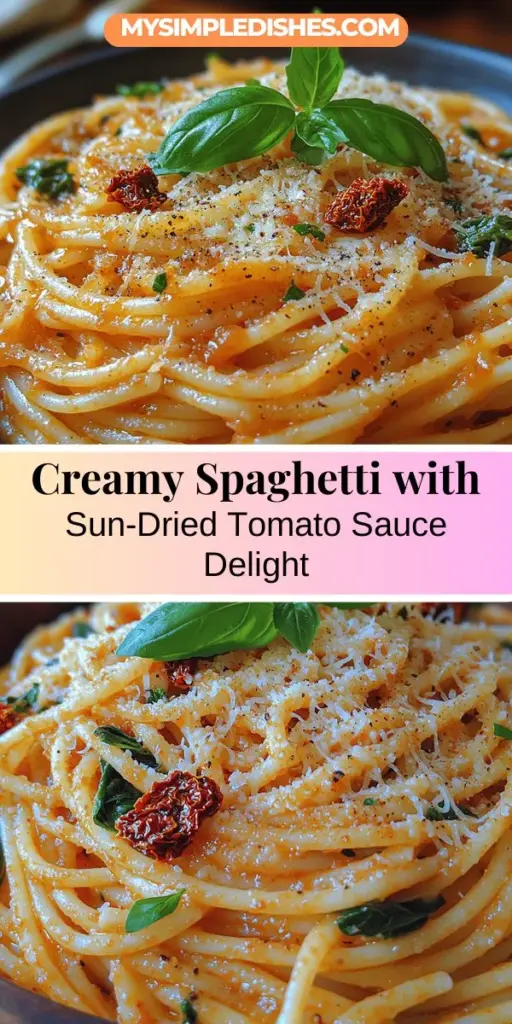 Discover the delicious fusion of flavors in Spaghetti Delight with Sun-Dried Tomato Cream Sauce. This indulgent dish combines perfectly cooked spaghetti with a creamy, rich sauce infused with the sweetness of sun-dried tomatoes and the vibrant freshness of spinach. It's a feast for both the eyes and palate, making it ideal for any occasion. Join us as we guide you through the preparation steps, ingredient highlights, and nutritional benefits to inspire a memorable dining experience at home. Enjoy every satisfying bite!
