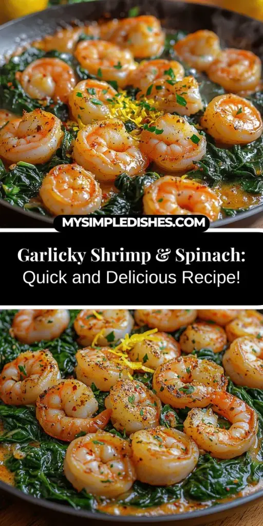 Discover a flavorful twist on a classic seafood dish with Sizzling Garlicky Shrimp & Spinach. This quick and nutritious recipe features succulent shrimp sautéed with vibrant spinach and infused with aromatic garlic. Packed with lean protein, vitamins, and minerals, it's perfect for busy weeknights or casual gatherings. Serve it over rice or pasta, or enjoy it as a light meal. Impress your guests with this delightful combination of flavors and textures that showcases the best of healthy eating. Perfect your culinary skills with this easy guide!