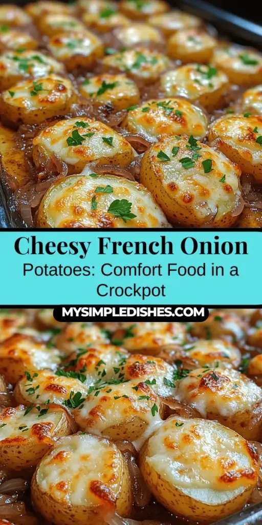 Indulge in the ultimate comfort food with Cheesy French Onion Crockpot Potatoes! This simple, hands-off recipe combines tender baby potatoes with sweet caramelized onions, savory beef broth, and a blend of gooey cheeses for a rich, flavorful dish that's easy to prepare in your crockpot. Perfect for family dinners or gatherings, the aroma alone will draw everyone to the table. Discover how to make this delightful dish that will impress and satisfy your loved ones.