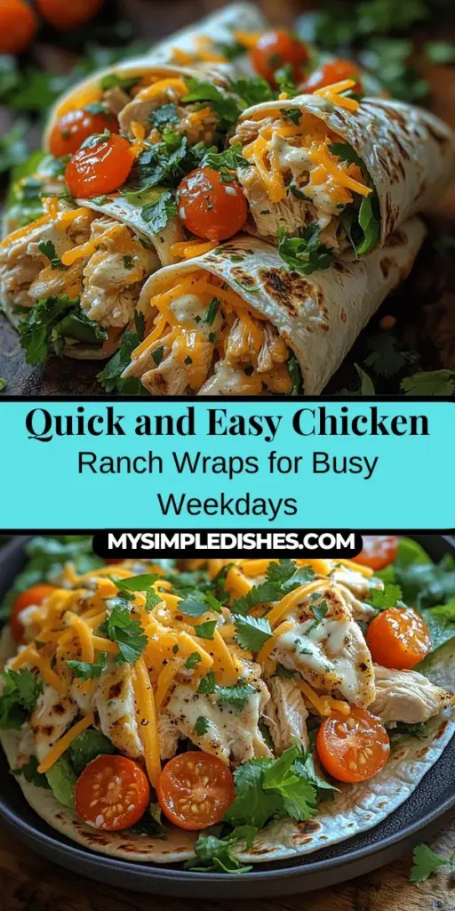 Looking for a quick and delicious meal? Try these Quick & Zesty Chicken Ranch Wraps that are perfect for busy days! With juicy chicken, creamy ranch dressing, and fresh veggies all wrapped in a soft tortilla, this recipe is not only easy to prepare but also packed with flavor and nutrition. Ideal for lunchboxes or a speedy weeknight dinner, these customizable wraps can satisfy even the pickiest eaters. Enjoy a healthy, homemade meal without the hassle!
