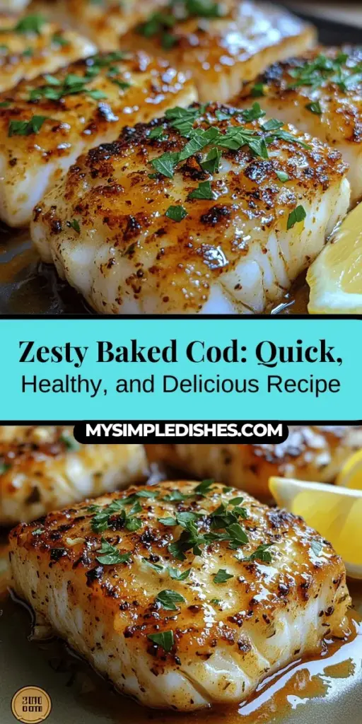 Discover the delightful flavors of Zesty Baked Cod Delight, a healthy and easy recipe that elevates your weeknight meals. This nutritious dish highlights tender cod, complemented by zesty lemons, aromatic garlic, and vibrant herbs. Packed with protein and omega-3 fatty acids, it's not only delicious but also heart-healthy. Perfect for busy evenings, this recipe promotes culinary creativity—try different herbs and pair with colorful sides for a well-rounded meal. Enjoy the journey of cooking with this tasty and nutritious fish!