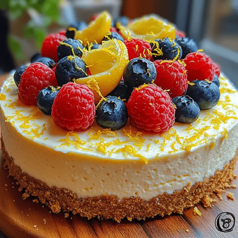 When it comes to desserts that leave a lasting impression, few can compare to the Refreshing Citrus Dream cheesecake. This delightful dessert encapsulates the vibrant essence of citrus flavors, creating a treat that is not only visually stunning but also a feast for the taste buds. Imagine a creamy, velvety cheesecake infused with zesty notes of lemon and complemented by a buttery graham cracker crust. Perfect for any occasion, the Refreshing Citrus Dream is a versatile addition to your culinary repertoire, whether it’s a festive gathering, a summer barbecue, or a cozy family dinner.