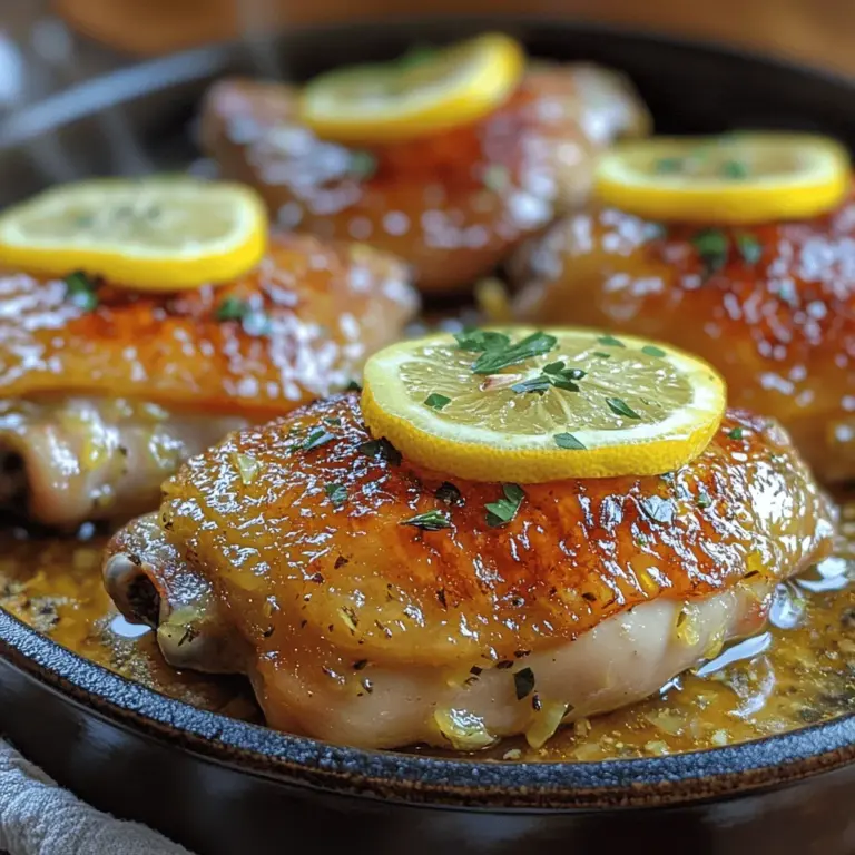 Discover the vibrant flavors of the Mediterranean with this delectable Lemon Garlic Chicken Thighs recipe. This dish invites you to experience the sunny, aromatic, and fresh tastes that characterize Mediterranean cuisine. Marinated in a blend of zesty lemon, aromatic garlic, and a medley of fresh herbs, this recipe promises a burst of flavor in every bite. The tender chicken thighs absorb the marinade beautifully, resulting in a dish that's not only delicious but also visually appealing.