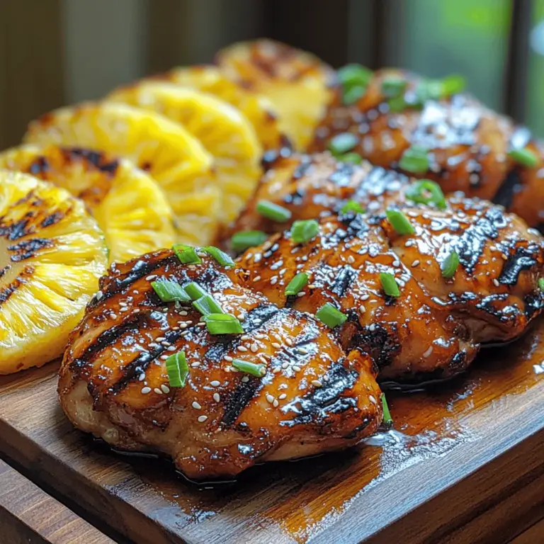 Imagine a breezy summer evening where the sun begins to set, painting the sky with hues of orange and pink, and the tantalizing aroma of grilled chicken wafts through the air. This is the essence of Tropical Aloha BBQ Chicken, a dish that captures the spirit of Hawaii with every bite. Infused with vibrant tropical flavors, this recipe brings together the sweetness of pineapple, the saltiness of soy sauce, and the aromatic notes of garlic and ginger, creating a symphony of taste that transports you straight to a sunny beachside luau.
