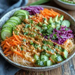 Peanut Noodle Veggie Bowls have gained significant popularity in recent years, particularly among those seeking plant-based meals. As the trend towards healthier eating continues to grow, more individuals are looking for ways to incorporate nutrient-dense ingredients into their diets without sacrificing flavor. This dish beautifully marries the two, presenting a vibrant array of vegetables tossed with a rich and satisfying peanut sauce over a bed of noodles.