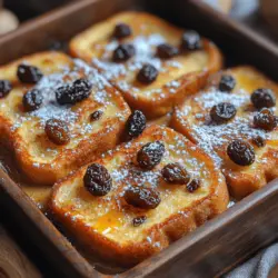 Delightful Baked Cinnamon Raisin French Toast is a heartwarming dish that transforms the classic breakfast staple into a delectable experience. This recipe is perfect for cozy family gatherings or leisurely weekend brunches, offering a delightful twist on the typical French toast. With its rich flavors, inviting aroma, and comforting texture, it’s sure to become a favorite in your household. Not only does this dish impress with its taste, but it is also incredibly simple to prepare, making it an ideal choice for both novice cooks and seasoned chefs alike.