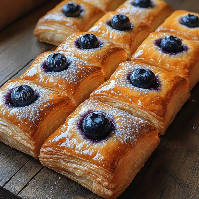 Danish pastries have long held a special place in the hearts of pastry enthusiasts worldwide, celebrated for their flaky layers and delightful fillings. Originating from Denmark, these pastries have evolved over time, becoming a staple in bakeries and home kitchens alike. Their versatility makes them perfect for any occasion, whether it’s a leisurely breakfast, an elegant brunch, or a sweet dessert to round off a meal. Among the myriad of flavor combinations, the *Blueberry Bliss Cream Cheese Danish* stands out as a delightful treat that harmonizes the richness of cream cheese with the vibrant burst of fresh blueberries.