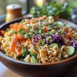 In a world where quick meals can often compromise nutrition, the Chilled Crunchy Veggie Ramen Salad stands out as a vibrant dish that is both healthy and satisfying. This refreshing salad seamlessly combines colorful vegetables with the delightful texture of ramen noodles, all coated in a flavorful dressing that harmonizes the various components. Perfect for hot days, picnics, or as a side dish, this salad is not only easy to prepare but also a feast for the eyes and palate.