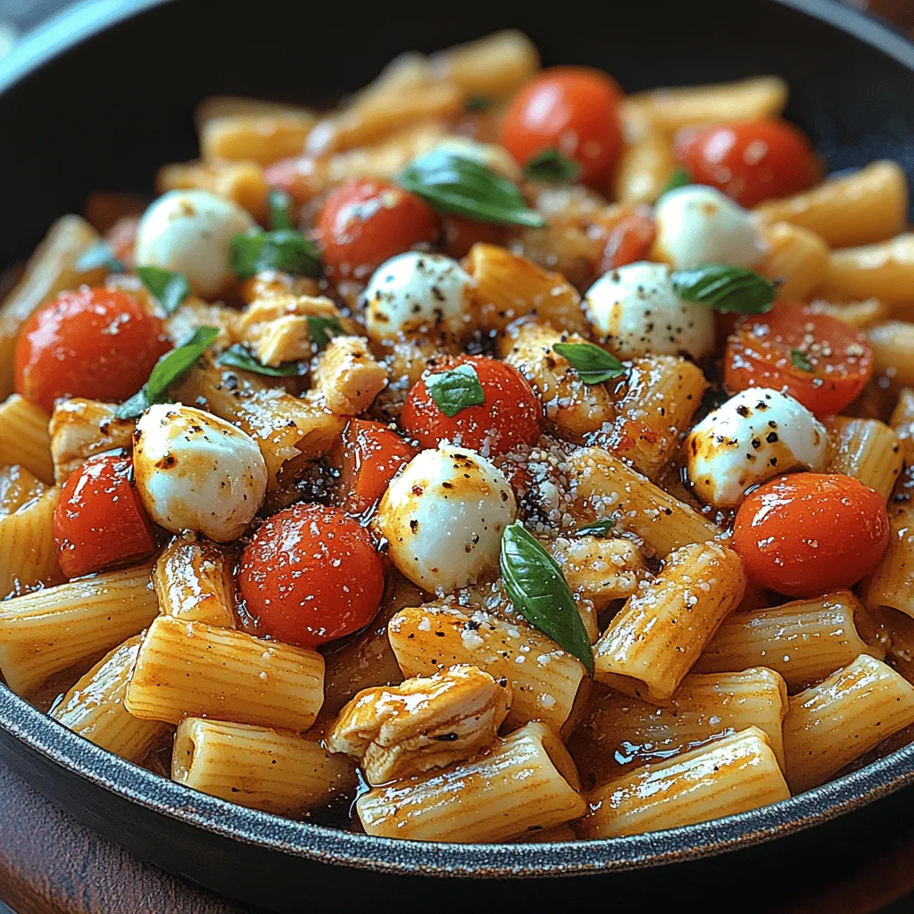 Caprese Chicken Pasta Skillet is a delightful fusion of classic Italian flavors and a quick, one-pan cooking method that makes it ideal for busy weeknights. This dish brings together tender chicken, al dente penne pasta, fresh tomatoes, and creamy mozzarella in a vibrant medley that not only pleases the palate but also presents beautifully on any dinner table. The freshness of the ingredients combined with the ease of preparation ensures that you can enjoy a restaurant-quality meal at home without the fuss.