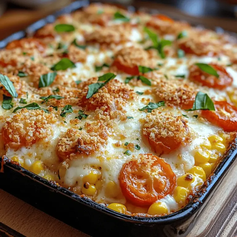 As the sun shines brighter and the days grow longer, there's a certain magic in the air that calls for fresh, vibrant meals. One dish that perfectly encapsulates the essence of summer is the Summery Corn & Tomato Bake. This delightful and versatile casserole is not just a feast for the eyes; it’s a celebration of seasonal produce that brings together the sweet crunch of fresh corn, the juicy pop of cherry tomatoes, and a cheesy, savory base that comforts the soul.