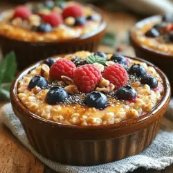 In today’s fast-paced world, finding time for a nutritious breakfast can be a challenge. Many of us often resort to quick and unhealthy options that can leave us feeling sluggish. Enter the Berry Bliss Baked Oatmeal Cups—a delightful solution that combines convenience, nutrition, and taste into one easy-to-make breakfast option. These baked oatmeal cups are perfect for busy mornings, allowing you to grab a wholesome meal on the go while enjoying the natural sweetness of berries and the hearty goodness of oats.