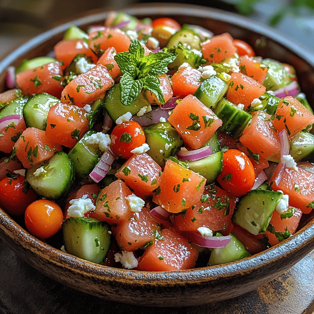 When the summer sun shines bright and the days grow long, there's nothing quite like a refreshing salad to invigorate your taste buds and cool you down. The Fiesta Watermelon Splash Salad is a vibrant blend of colorful ingredients that not only looks appealing but also delivers a punch of flavor with each bite. This salad combines the natural sweetness of watermelon with the crunch of fresh vegetables and the tang of feta cheese, making it a delightful choice for gatherings, picnics, or a light meal on a warm evening.