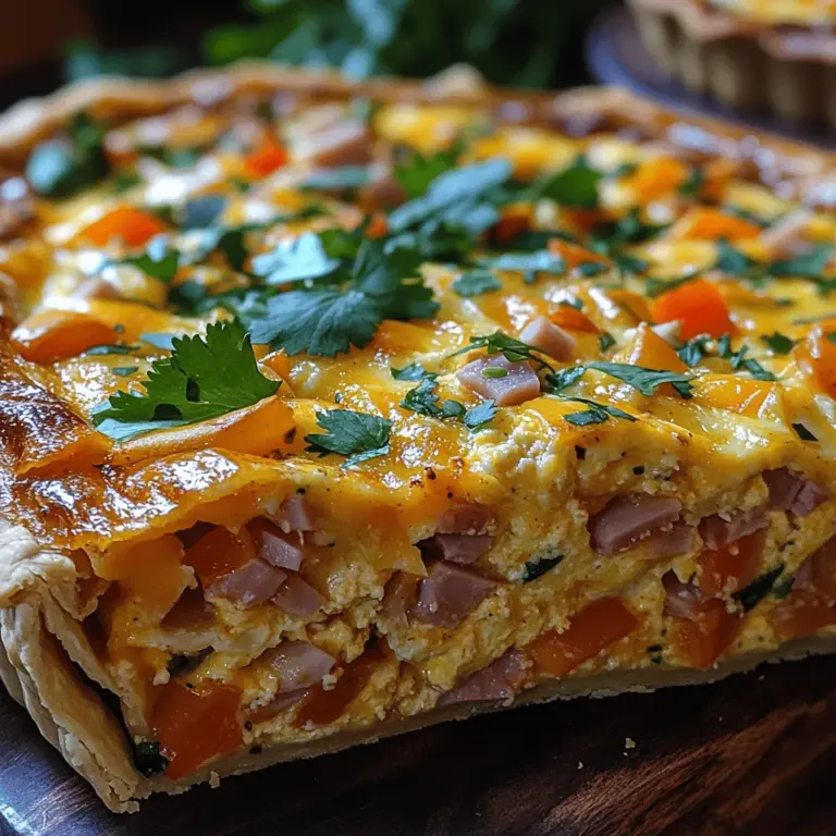 Quiche, originally a French dish, has evolved over the years into various forms that reflect regional ingredients and culinary preferences. The classic quiche Lorraine features a creamy custard filled with bacon and cheese, baked in a flaky pastry crust. However, the flexibility of the quiche allows for countless adaptations, enabling cooks to explore diverse flavors. The Tortilla Quiche Bake takes this adaptability a step further by replacing the traditional pastry crust with soft flour tortillas, infusing the dish with the warmth and zest of Mexican cuisine. The result is a comforting, savory bake that is not only satisfying but also easy to prepare.