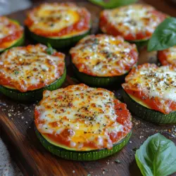 Zucchini is the star of this dish, offering a nutritious foundation for your pizza bites. Low in calories and high in water content, zucchini is an excellent source of dietary fiber, which can aid digestion and promote a feeling of fullness. When preparing zucchini, it’s important to select firm, blemish-free vegetables. To prepare, wash them thoroughly and slice them into rounds about half an inch thick. This thickness allows for a crispy exterior while maintaining a tender interior after baking.