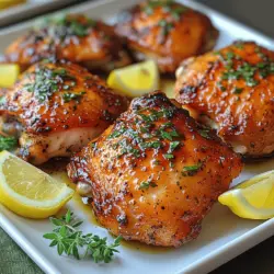 One of the secrets to achieving the ultimate depth of flavor in chicken dishes lies in the marinating process. Marinating chicken thighs allows the meat to absorb the flavors of the marinade, breaking down proteins and keeping the chicken tender and juicy. In the case of Zesty Lemon Herb Chicken Thighs, the marinade is more than just a seasoning; it’s a transformative experience. The citric acid from the lemon juice works to tenderize the meat while infusing it with a zesty brightness that is perfectly complemented by the robust flavors of the herbs and spices.