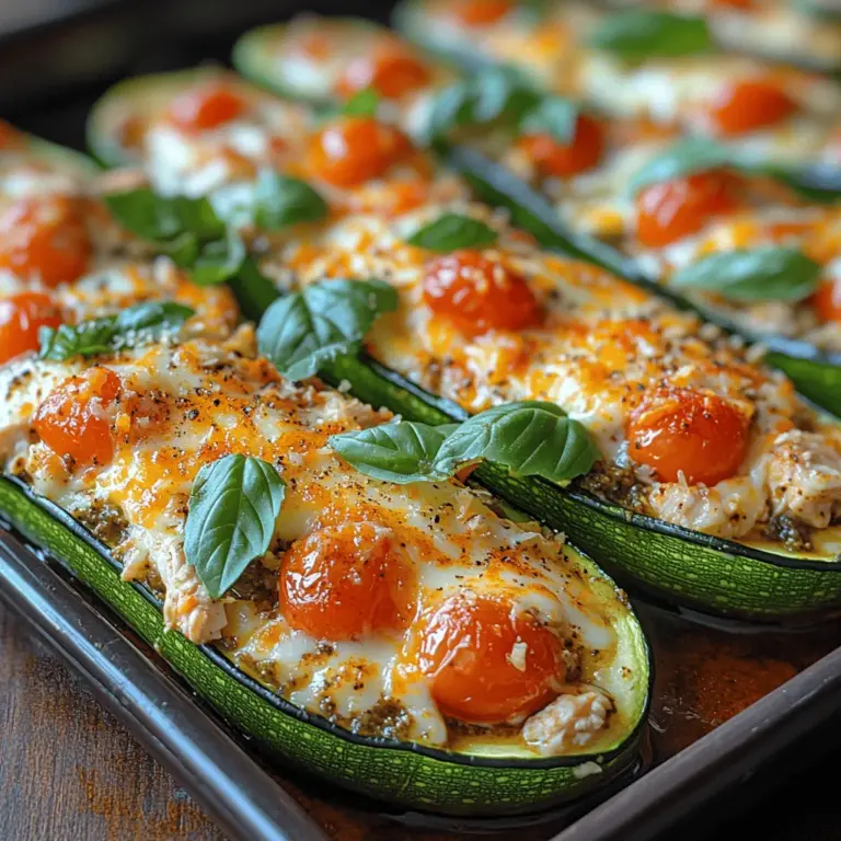 Zucchini has gained immense popularity in recent years as a versatile ingredient celebrated in healthy cooking. Its mild flavor and impressive nutritional profile make it a favorite among home cooks and professional chefs alike. Low in calories yet rich in essential vitamins and minerals, zucchini serves as a fantastic base for a variety of dishes. One such delightful creation is the Basilicious Chicken Pesto Zucchini Boats—a meal that not only showcases the beautiful summer vegetable but also combines it with savory chicken and aromatic pesto for a truly nutritious and delicious option.