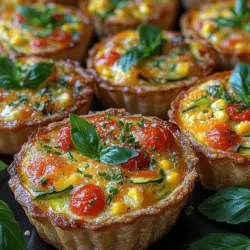 Quiches have long been celebrated for their versatility, bridging the worlds of breakfast, brunch, and light dinners. These savory pies, with their creamy filling and flaky crust, can be tailored to fit any palate or occasion. Whether served at an elegant brunch, a casual picnic, or a cozy family dinner, quiches are a crowd-pleaser that appeals to both vegetarians and meat-lovers alike. Among the myriad of quiche recipes, the Sunny Garden Mini Veggie Quiches stand out as a fresh and vibrant option. They are not only delightful in taste but also visually appealing, making them perfect for gatherings and meal prep alike.