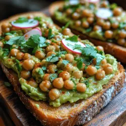 Welcome to the world of Creamy Avocado Chickpea Delight, a dish that beautifully marries flavor and nutrition in every bite. This vibrant recipe is not only a feast for the palate but also a powerhouse of health benefits, making it an ideal choice for breakfast, lunch, or a nutritious snack throughout the day. Imagine a velvety avocado spread topped with hearty chickpeas, creating a delectable texture that is both creamy and satisfying. This delightful combination not only tantalizes your taste buds but also nourishes your body with essential nutrients.