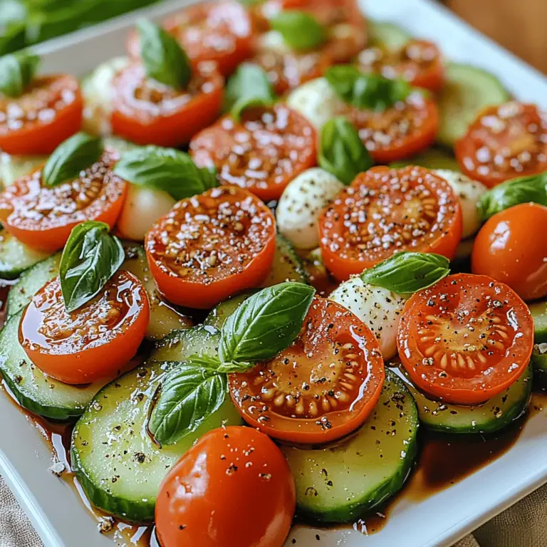As the temperature rises and the sun shines brighter, a refreshing salad is the perfect dish to enjoy during the warm weather. The Cucumber Caprese Salad is a delightful twist on the traditional Caprese salad, combining the crispness of cucumbers with the classic flavors of tomatoes, fresh mozzarella, and basil. This vibrant salad not only tantalizes your taste buds but also embodies the essence of summer, making it an ideal choice for barbecues, picnics, or a light lunch.