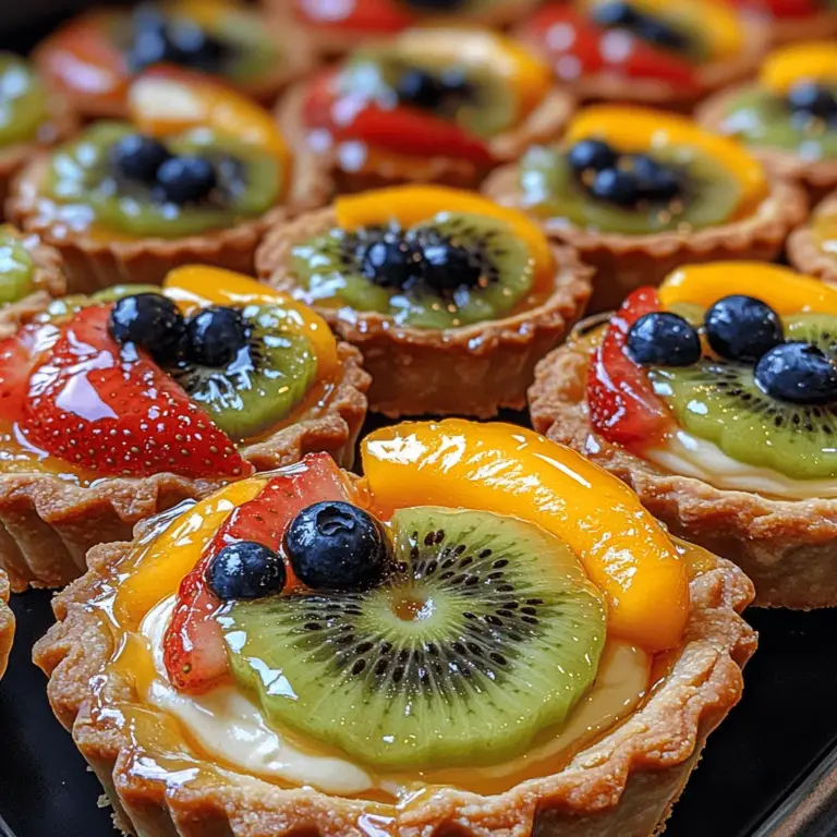 Mini fruit tarts are bite-sized desserts that typically consist of a pastry shell filled with a creamy custard or pastry cream and topped with an assortment of fresh fruits. The origins of fruit tarts can be traced back to European culinary traditions, where tarts have long been a staple in dessert menus. The combination of a flaky crust with sweet fillings and fresh fruits has made fruit tarts a beloved dessert across many cultures.