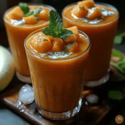 As the temperature rises and the sun shines brighter, there’s nothing quite like a refreshing drink to cool you down. Enter the Refreshing Cantaloupe Bliss, a deliciously healthy smoothie that captures the essence of summer in every sip. Cantaloupe, with its juicy, sweet, and slightly floral flavor, is not only a delightful fruit but also a powerhouse of nutrition. This smoothie recipe is incredibly simple to make, making it the perfect choice for a quick breakfast, a revitalizing snack, or an invigorating post-workout refreshment.