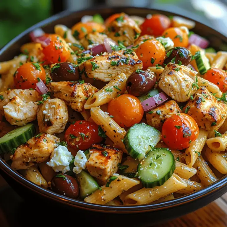 As the summer sun shines brightly and outdoor gatherings become a regular occurrence, pasta salads emerge as a beloved staple in warm-weather cuisine. These dishes are not only easy to prepare but also customizable, allowing for a vibrant mix of flavors and textures that appeal to a wide range of palates. Among the many delightful variations, the Greek Chicken Pasta Salad stands out as a particularly fresh, healthy, and flavorful option. This dish seamlessly combines tender pasta with protein-rich chicken and a medley of colorful vegetables, all enhanced by the bold flavors characteristic of Greek cuisine.
