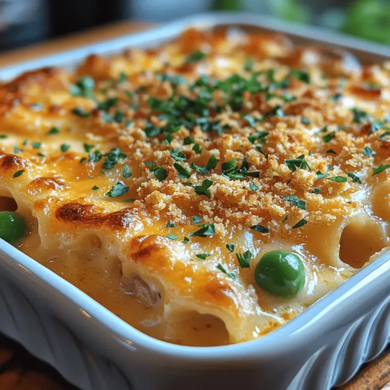 Welcome to the delightful world of Tuna Delight Noodle Casserole, a dish that embodies the essence of home cooking. This comforting casserole combines the convenience of canned tuna with the hearty texture of egg noodles, enveloped in a creamy sauce that warms the soul. Whether you're navigating a busy weeknight or hosting a family gathering, this recipe is sure to please. Its rich flavors and satisfying textures make it a standout choice for any meal.