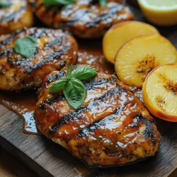Grilled Peach BBQ Chicken is not just a meal; it's an experience that encapsulates the essence of summer. The combination of savory and sweet flavors is what makes this dish so appealing. The juicy chicken breasts, marinated and grilled to perfection, pair beautifully with the caramelized sweetness of fresh peaches. As the peaches grill, they develop a smoky flavor that enhances their natural sugars, creating a delightful contrast to the savory BBQ chicken.