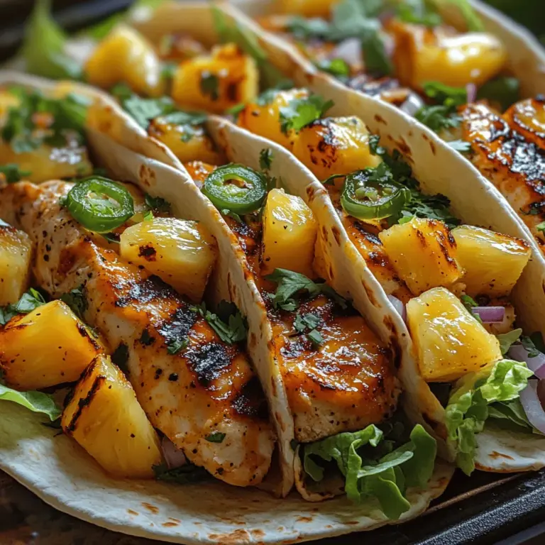 In the world of quick and flavorful meals, the Spicy Sweet Pineapple Jalapeño Chicken Wrap stands out as a vibrant and satisfying option. This delightful dish combines the sweetness of fresh pineapple with the zing of jalapeño, creating a tantalizing balance that is both refreshing and exciting. Perfect for a busy weeknight dinner, weekend lunch, or a picnic, these wraps are not only easy to prepare but also packed with nutrition. The combination of flavors and textures makes this dish a crowd-pleaser, whether you're cooking for family, friends, or simply treating yourself.