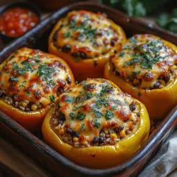 If you’re searching for a meal that combines health, flavor, and convenience, look no further than Zesty Taco-Stuffed Bell Peppers. This dish is a vibrant and hearty twist on traditional tacos, offering all the beloved flavors of a taco in a colorful and nutritious package. Imagine biting into a tender bell pepper filled with seasoned ground meat, savory beans, fresh vegetables, and a sprinkle of cheese—all baked to perfection. Not only does this recipe cater to the taste buds, but it also provides a wholesome meal that’s perfect for busy weeknights or casual gatherings with family and friends.