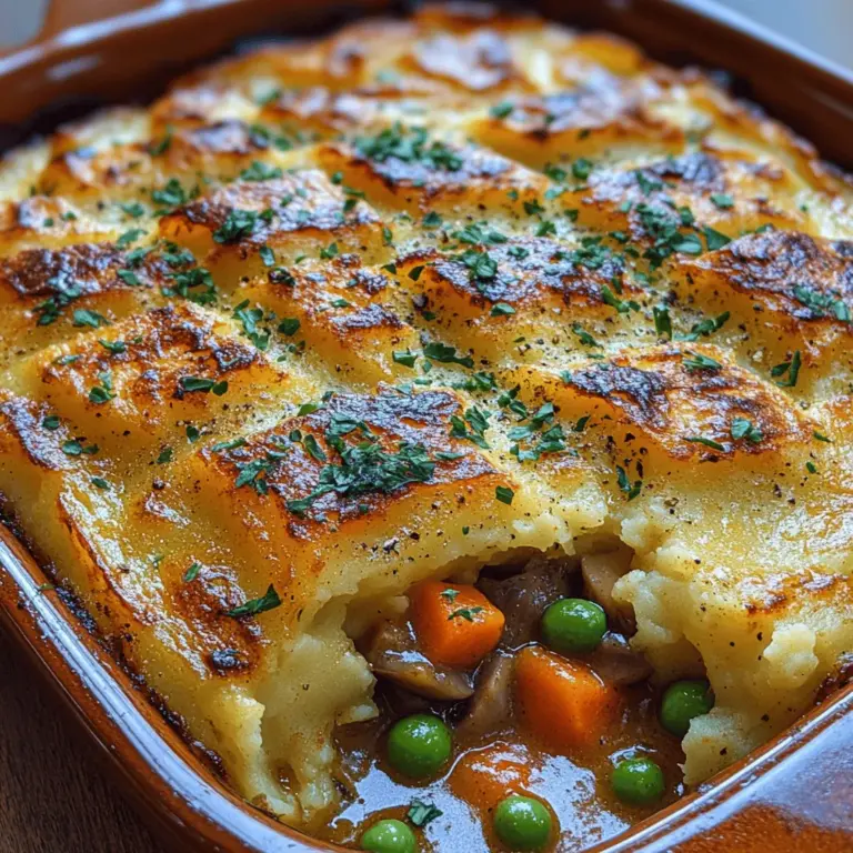 Delve into the heart of comfort food with this Hearty Vegan Shepherd's Pie, a delightful dish that captures the essence of home-cooked meals. Perfect for family gatherings or a cozy night in, this plant-based recipe not only satisfies your hunger but also nourishes the soul. The combination of a rich vegetable filling and a creamy mashed potato topping provides an indulgent experience without compromising on health or ethical standards. This shepherd's pie is a testament to how delicious vegan food can be, making it an ideal option for everyone, whether you are a seasoned vegan or just looking to incorporate more plant-based meals into your diet.