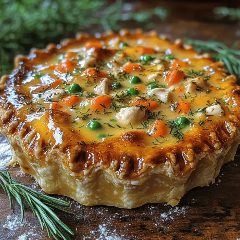 Tender Rosemary Chicken Pot Pie is more than just a meal; it's a warm embrace on a plate, a nostalgic dish that many families cherish. The combination of juicy chicken, vibrant vegetables, and a rich, creamy sauce encased in a flaky crust makes this dish a quintessential comfort food. The subtle infusion of rosemary and thyme adds an aromatic depth, transforming the traditional pot pie into a gourmet experience that can impress even the most discerning palate.