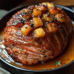 The Sweet & Savory Slow Cooker Brown Sugar Ham recipe is a culinary delight that beautifully balances sweetness with savory undertones, making it an ideal dish for various occasions, from holiday feasts to intimate family dinners. This dish transforms an ordinary ham into a stunning centerpiece that draws attention and smiles around the dining table. The use of a slow cooker not only simplifies the cooking process but also allows the ham to soak up a rich glaze made from brown sugar, honey, and aromatic spices, resulting in a tender, flavorful meal that will please even the most discerning palates.